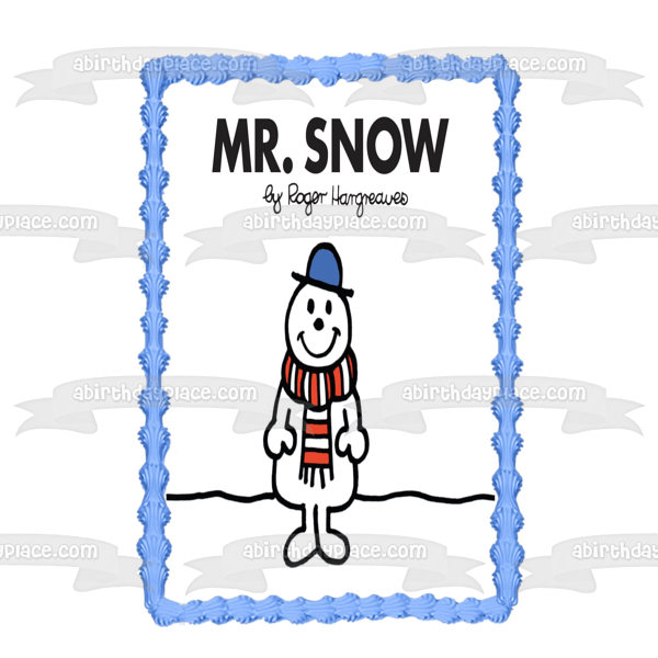 Mr. Men Mr. Snow Edible Cake Topper Image ABPID12234