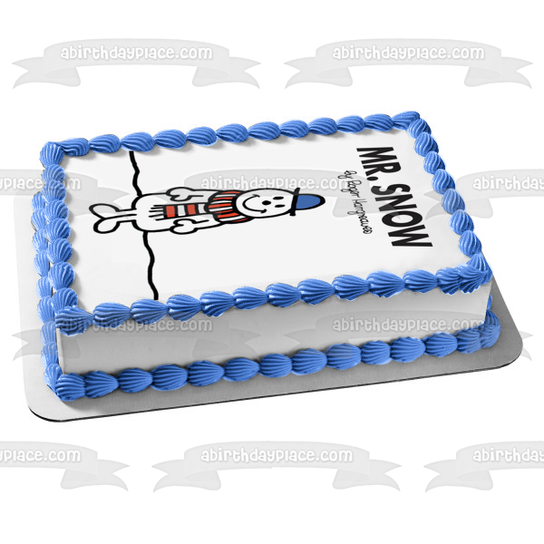 Mr. Men Mr. Snow Edible Cake Topper Image ABPID12234