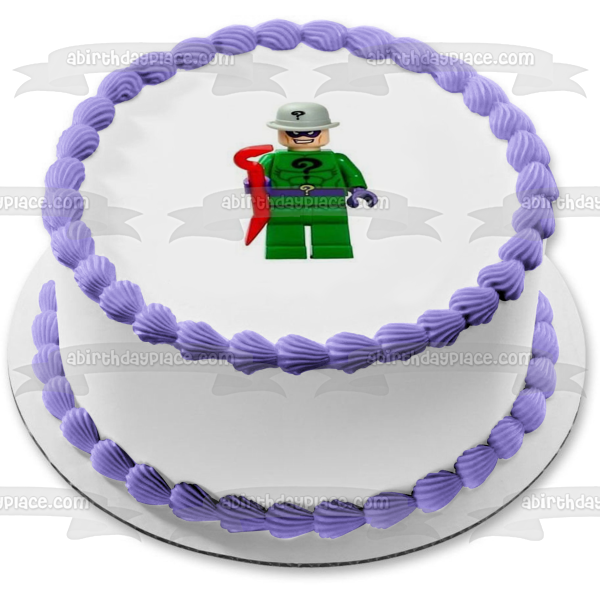 LEGO DC Comics The Riddler Edible Cake Topper Image ABPID12257