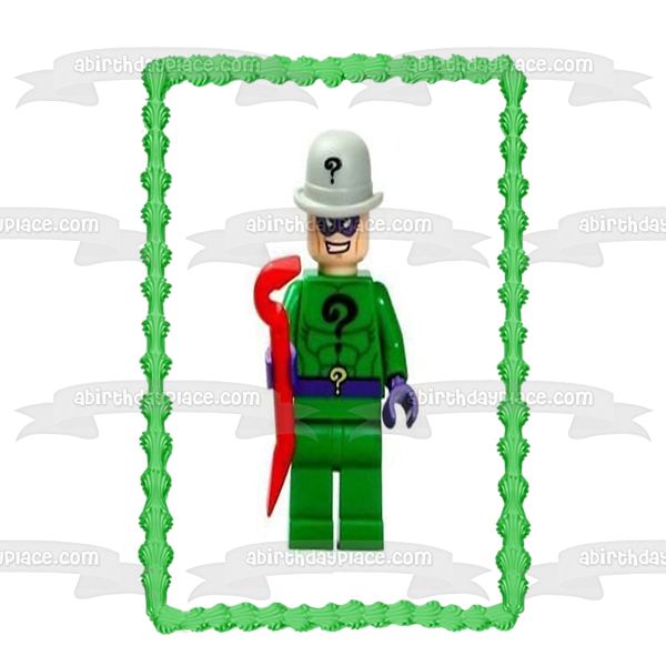 LEGO DC Comics The Riddler Edible Cake Topper Image ABPID12257