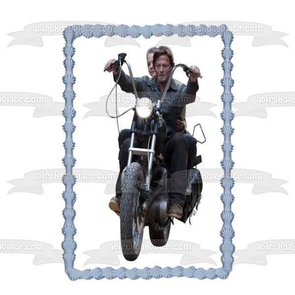 The Walking Dead Darryl Motorcycle Edible Cake Topper Image ABPID12417