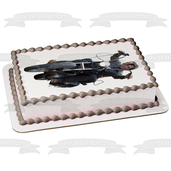 The Walking Dead Darryl Motorcycle Edible Cake Topper Image ABPID12417