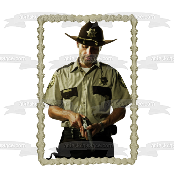 The Walking Dead Rick Grimes Edible Cake Topper Image ABPID12419