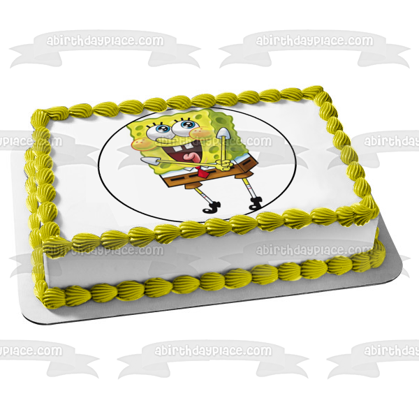 SpongeBob SquarePants Happy Smiling Edible Cake Topper Image ABPID12431