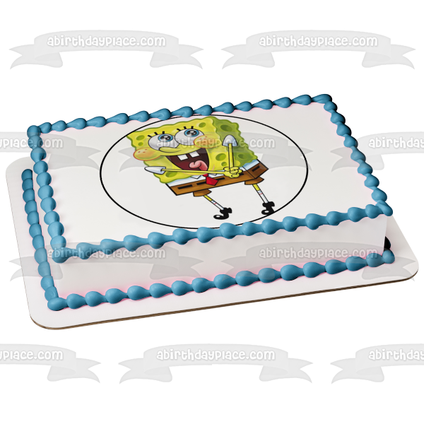 SpongeBob SquarePants Happy Smiling Edible Cake Topper Image ABPID12431