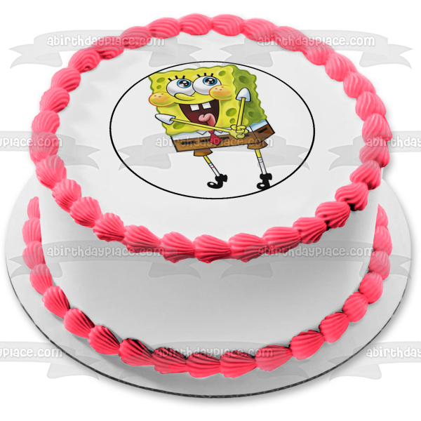 SpongeBob SquarePants Happy Smiling Edible Cake Topper Image ABPID12431