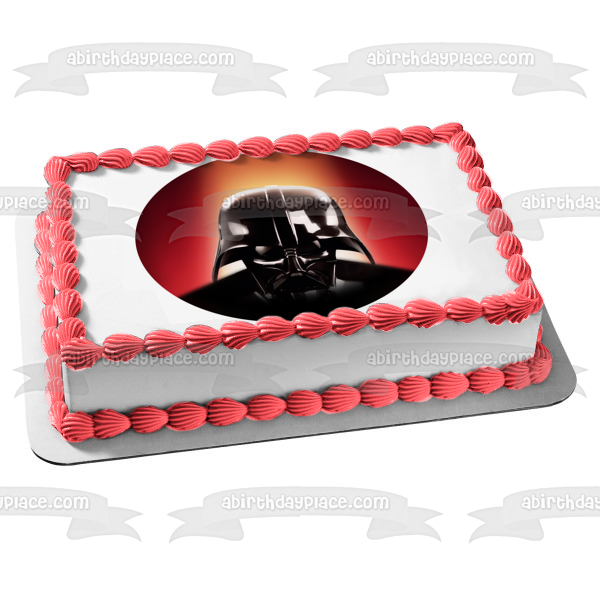 Imagen de decoración comestible para tarta con fondo rojo de Darth Vader de Star Wars ABPID12457 