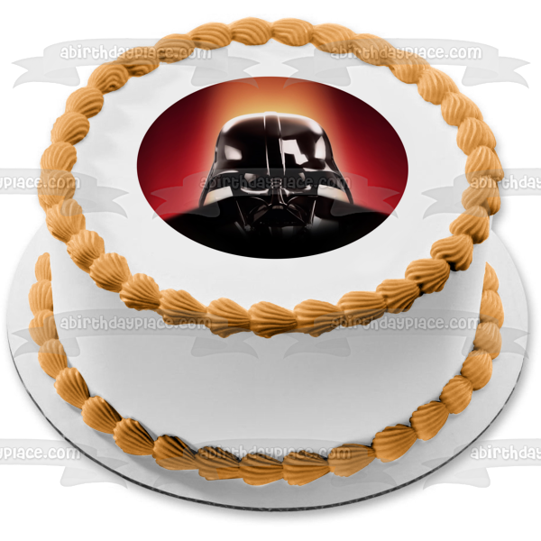 Imagen de decoración comestible para tarta con fondo rojo de Darth Vader de Star Wars ABPID12457 