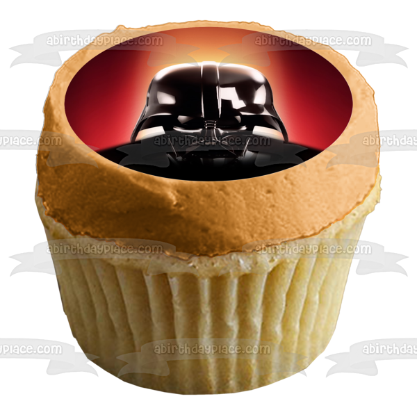 Imagen de decoración comestible para tarta con fondo rojo de Darth Vader de Star Wars ABPID12457 