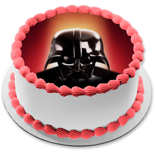 Imagen de decoración comestible para tarta con fondo rojo de Darth Vader de Star Wars ABPID12457 