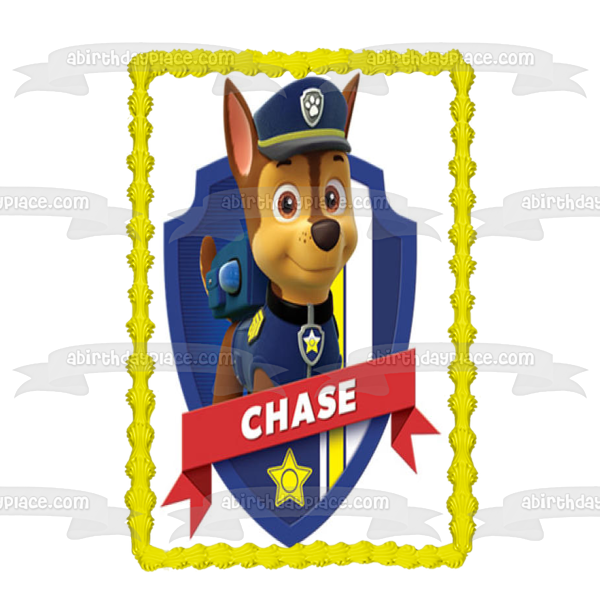 Adorno comestible para tarta de Paw Patrol Chase, imagen ABPID12685 