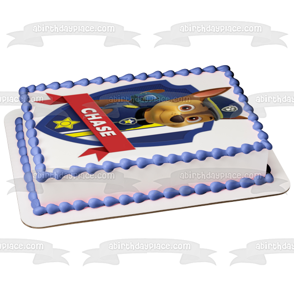 Adorno comestible para tarta de Paw Patrol Chase, imagen ABPID12685 