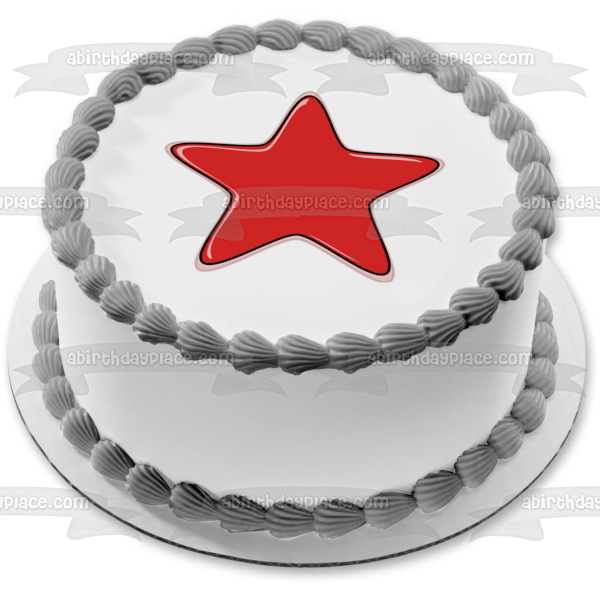 Adorno comestible para tarta con estrella roja de Pj Masks, imagen ABPID12696 