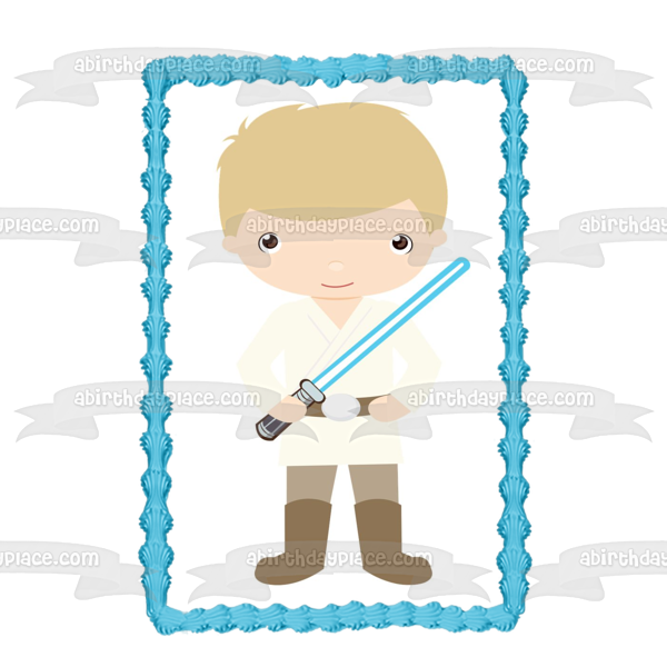 Imagen comestible para tarta con sable de luz de Anakin Skywalker de Star Wars ABPID12708 