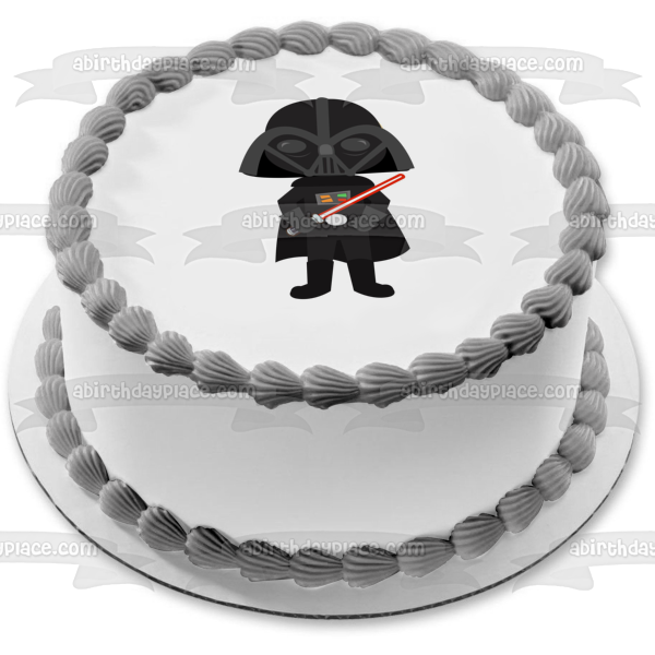 Imagen comestible para tarta con sable de luz de Darth Vader de Star Wars ABPID12710 