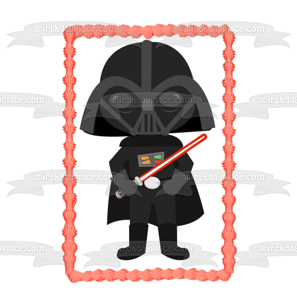 Imagen comestible para tarta con sable de luz de Darth Vader de Star Wars ABPID12710 