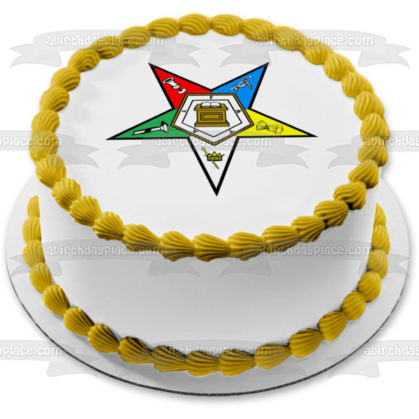 Imagen de adorno comestible para tarta masón con el logotipo de la Estrella del Este ABPID13009 