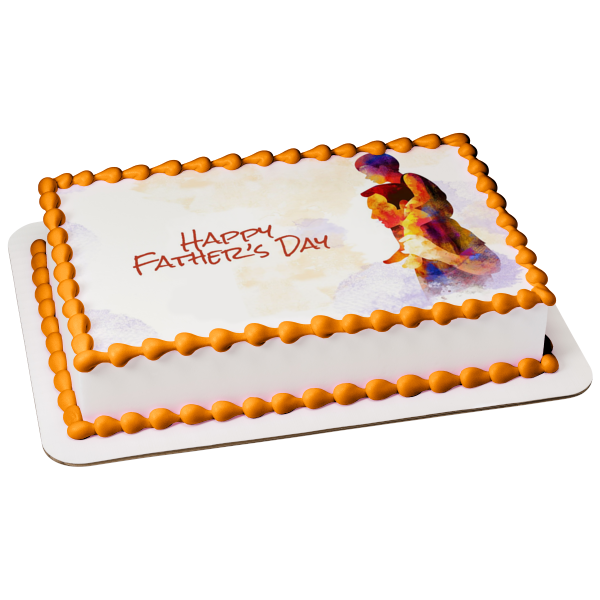 Happy Father's Day Father and Son on His Shoulders Edible Cake Topper Image ABPID54044