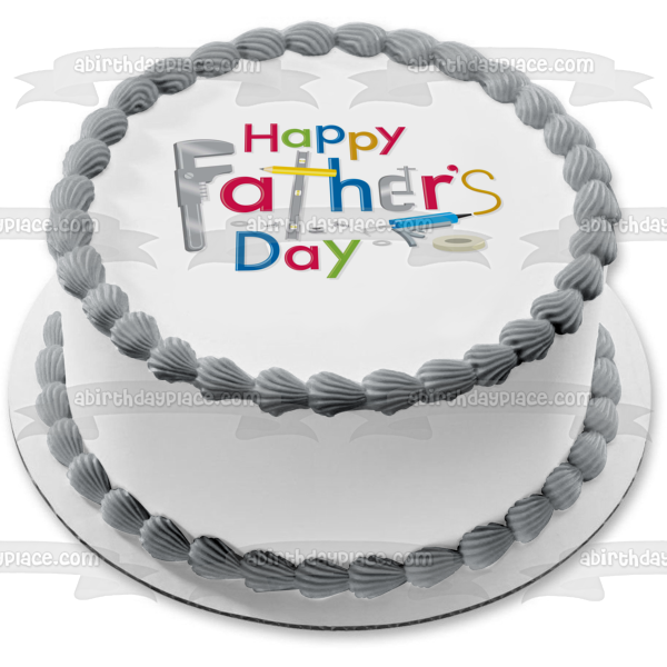 Happy Father's Day Assorted Tools Edible Cake Topper Image ABPID54047