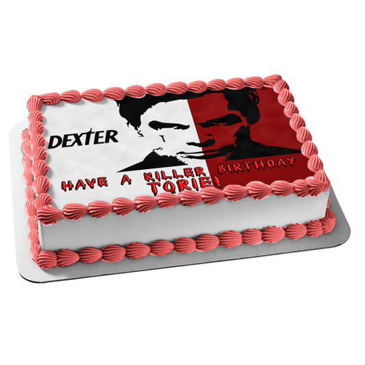 Dexter Morgan White Red Face Edible Cake Topper Image ABPID26990