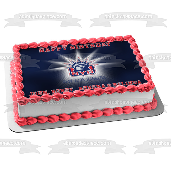 New York Rangers Logo Sports Professional Ice Hockey Team New York City Edible Cake Topper Image ABPID09157