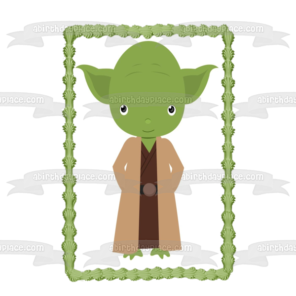 Imagen comestible para decoración de tarta de Yoda, dibujos animados de Star Wars, ABPID12723 