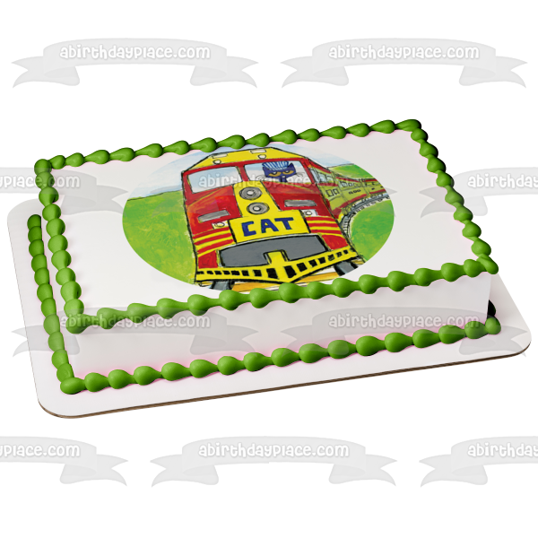 Pete the Cat Train Conductor Edible Cake Topper Image ABPID12736