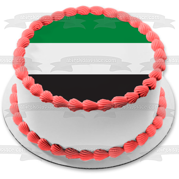 Flag of the United Arab Emirates Pan-Arab Colors Red Green White Black Edible Cake Topper Image ABPID13032