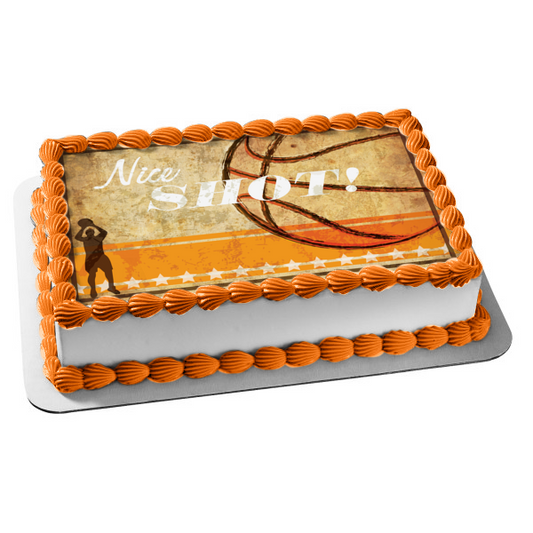 Basketball Sports Teams Nice Shot Shooting Edible Cake Topper Image ABPID13034