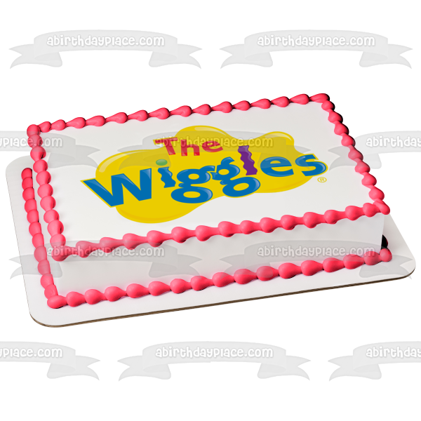 Imagen comestible para decoración de tarta con el logotipo de The Wiggles, fondo amarillo, ABPID12748 