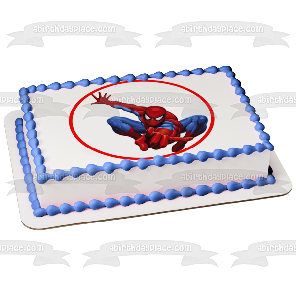 Figura decorativa comestible para tarta de Marvel Avengers, cómic, Spider-Man, agachado, ABPID12761 