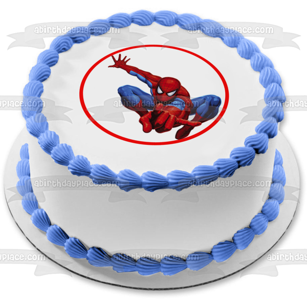 Figura decorativa comestible para tarta de Marvel Avengers, cómic, Spider-Man, agachado, ABPID12761 