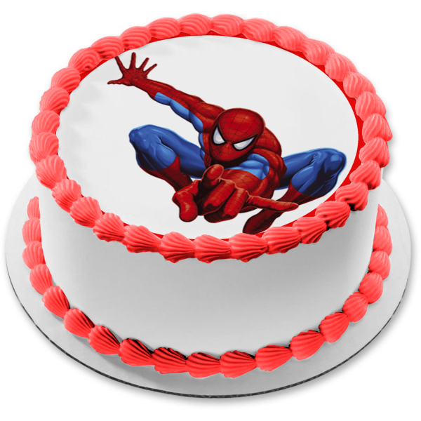 Figura decorativa comestible para tarta de Marvel Avengers, cómic, Spider-Man, agachado, ABPID12761 