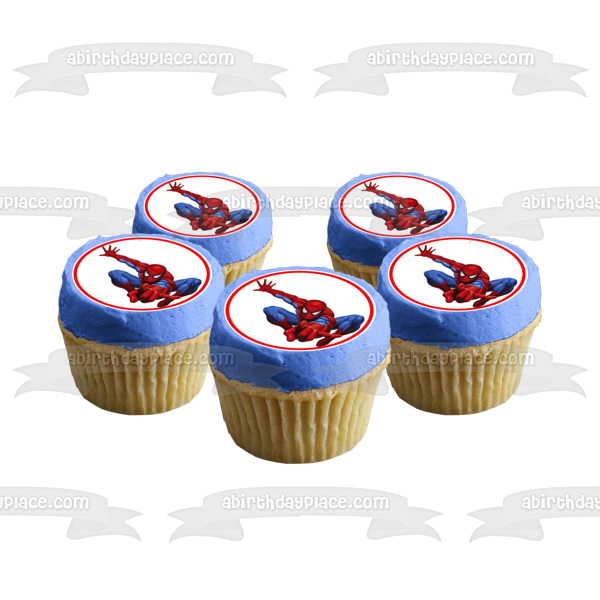 Figura decorativa comestible para tarta de Marvel Avengers, cómic, Spider-Man, agachado, ABPID12761 