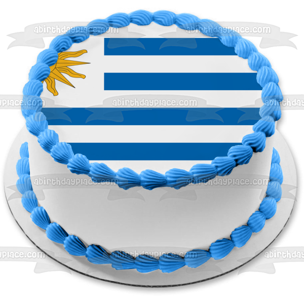 La bandera de Uruguay Sol de Mayo Sol de Mayo Edible Cake Topper Imagen ABPID13043 