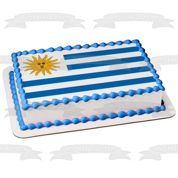 La bandera de Uruguay Sol de Mayo Sol de Mayo Edible Cake Topper Imagen ABPID13043 