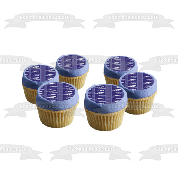 Pattern Candles Blue White Stars Edible Cake Topper Image ABPID13049