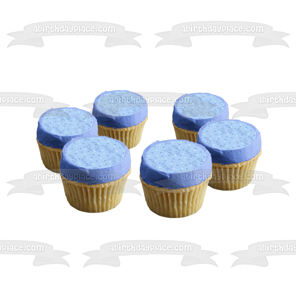 Baby Shower It's a Boy Blue Background Stars Edible Cake Topper Image ABPID13056