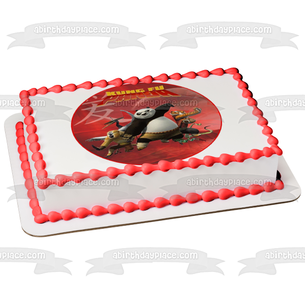 Kung Fu Panda Po Tigress Viper Mantis Monkey Crane Edible Cake Topper Image ABPID12803