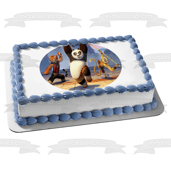 Imagen comestible para tarta de Kung Fu Panda Po Tigresa Mono Karate Stance ABPID12806 