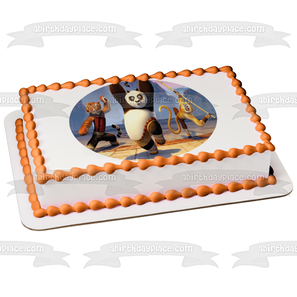 Imagen comestible para tarta de Kung Fu Panda Po Tigresa Mono Karate Stance ABPID12806 