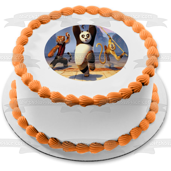 Imagen comestible para tarta de Kung Fu Panda Po Tigresa Mono Karate Stance ABPID12806 