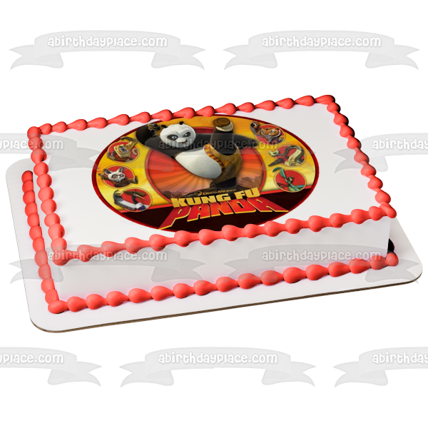 Kung Fu Panda Po Tigress Monkey Karate Stance Master Shifu Edible Cake Topper Image ABPID12807