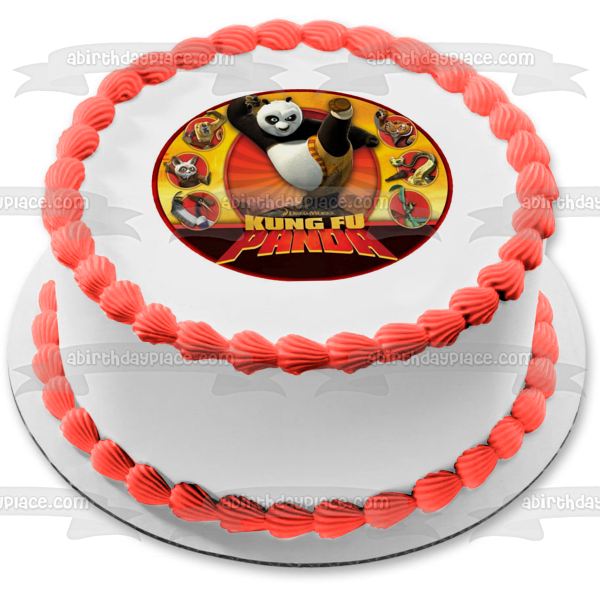 Kung Fu Panda Po Tigress Monkey Karate Stance Master Shifu Edible Cake Topper Image ABPID12807