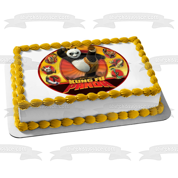 Kung Fu Panda Po Tigress Monkey Karate Stance Master Shifu Edible Cake Topper Image ABPID12807