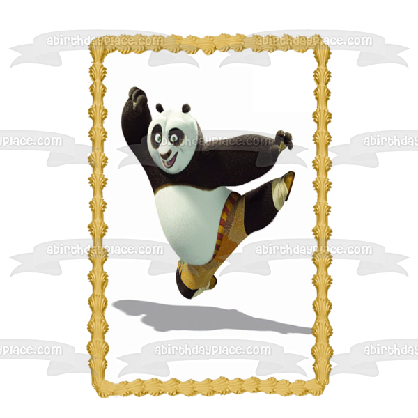 Kung Fu Panda Po Jumping Edible Cake Topper Image ABPID12811