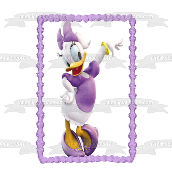 Adorno comestible para tarta con diseño de Daisy Duck de Walt Disney, imagen ABPID12856 