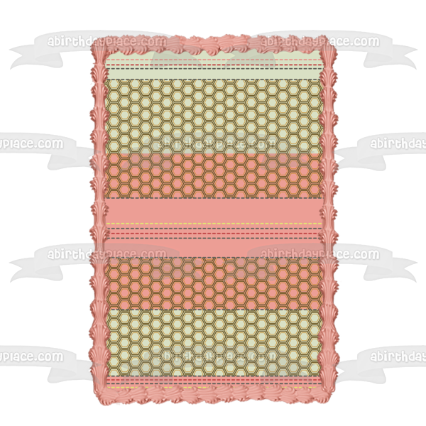 Hexagon Shapes Pattern Pink Blue Edible Cake Topper Image ABPID13203