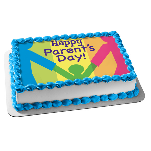 Feliz día de los padres, mamá, papá, niño, decoración comestible para tarta, imagen ABPID13224 