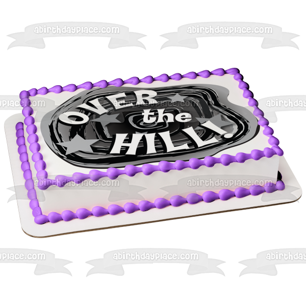 Happy Birthday Over the Hill Stars Edible Cake Topper Image ABPID13236